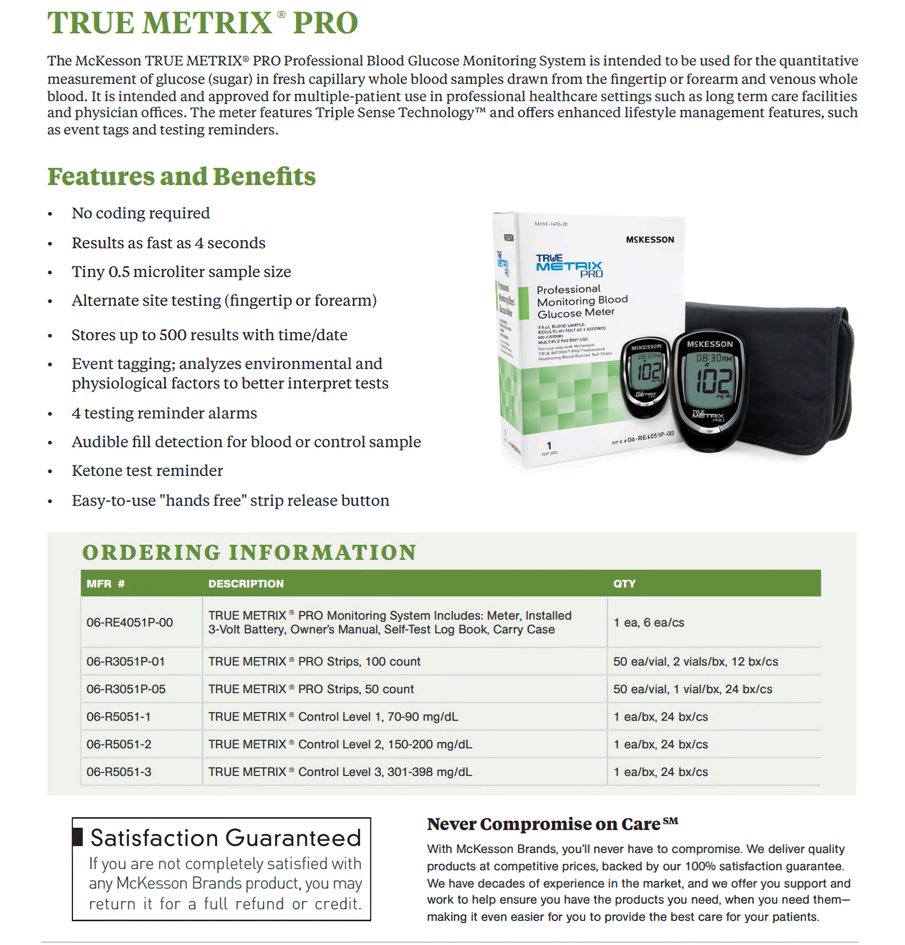 Blood Glucose Control Solution McKesson TRUE METRIX 3 mL Level 1